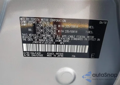 2018 Toyota Rav4 Limited from USA, damaged, VIN JTMYFREV1JD126114